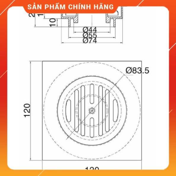 (FreeShip) Phễu Thoát  Sàn Inax PBFV-120 Vuông 120x120, bảo hành điện tử chính hãng 02 năm