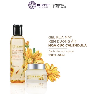 Combo Gel Rửa Mặt Hoa Cúc Calendula Purité 150ml + Kem Dưỡng Hoa Cúc Calendula Dưỡng Ẩm Và Làm Dịu Da Purité 50ml