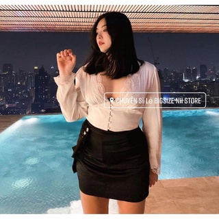 Áo viền ren crotop lụa thiết kế bigsize