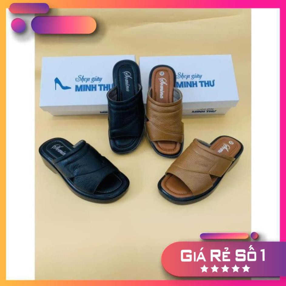 ( Shop Giày Somina ) Dép nam trung niên da bò đế cao 5cm MT74 Sale 11 -op1 "