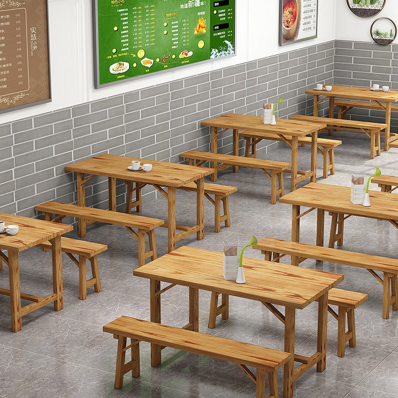 Nhà hàng gỗ rắn bàn ghế kết hợp phở ăn sáng cửa nhanh đồ quầy bar phục vụ thương mại