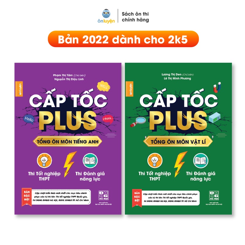 Sách-Combo 2 cuốn Cấp tốc Plus môn Lí, Anh (bản mới 2022) dùng ôn thi THPT, ĐGNL HN và HCM - Nhà sách Ôn luyện