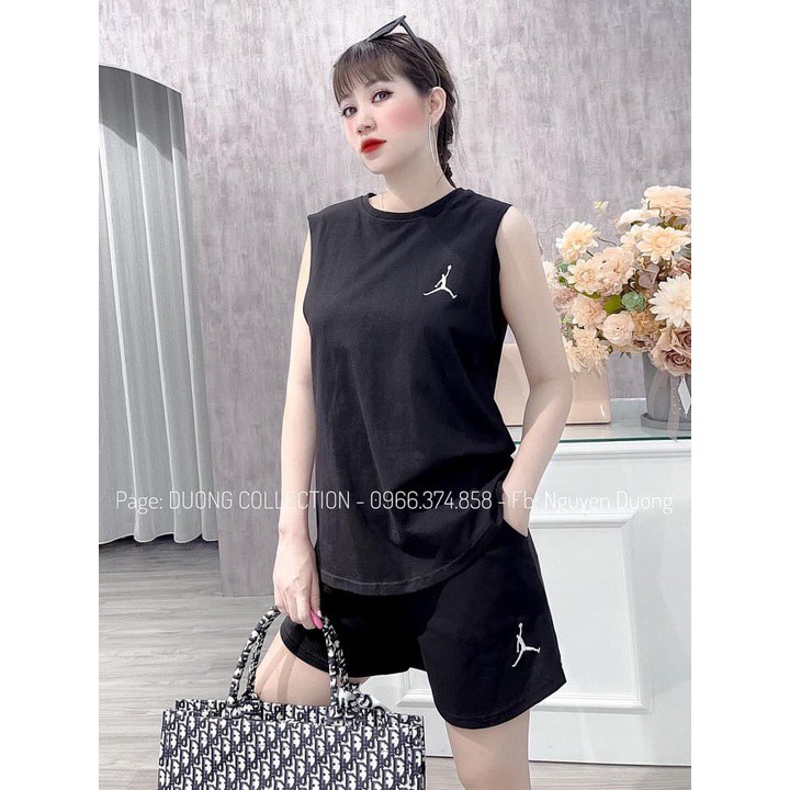 Set Đồ Nữ,Sét Bộ Nữ Áo thun Sát Nách Mix Quần Short Đùi In Logo  From Rộng Hàng Qc Loail 1 | BigBuy360 - bigbuy360.vn