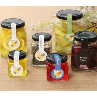 Hũ vuông thuỷ tinh 200ml đựng thực phẩm nắp thiếc