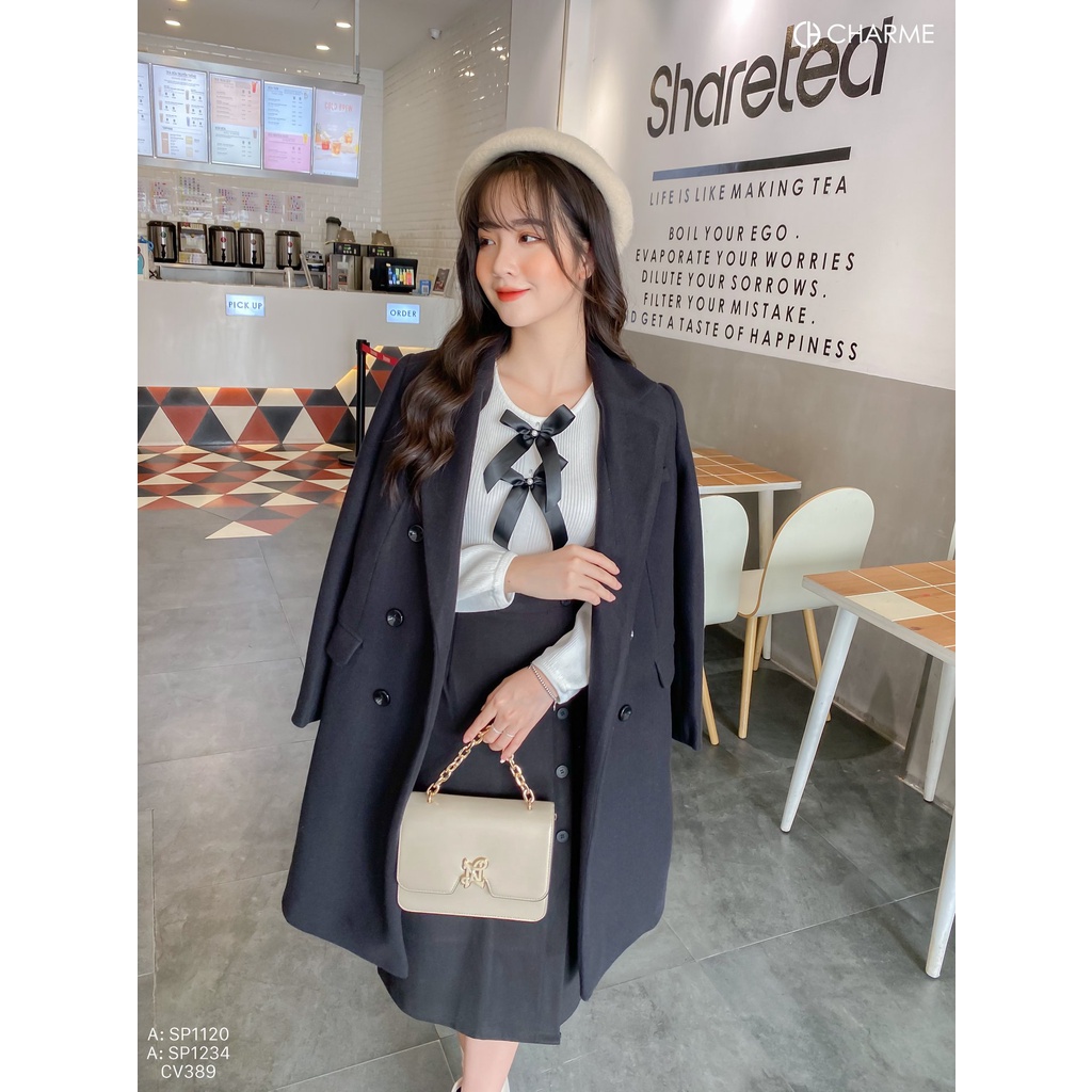 Áo khoác dạ nữ dáng dài thiết kế Charme MT2001120 | BigBuy360 - bigbuy360.vn
