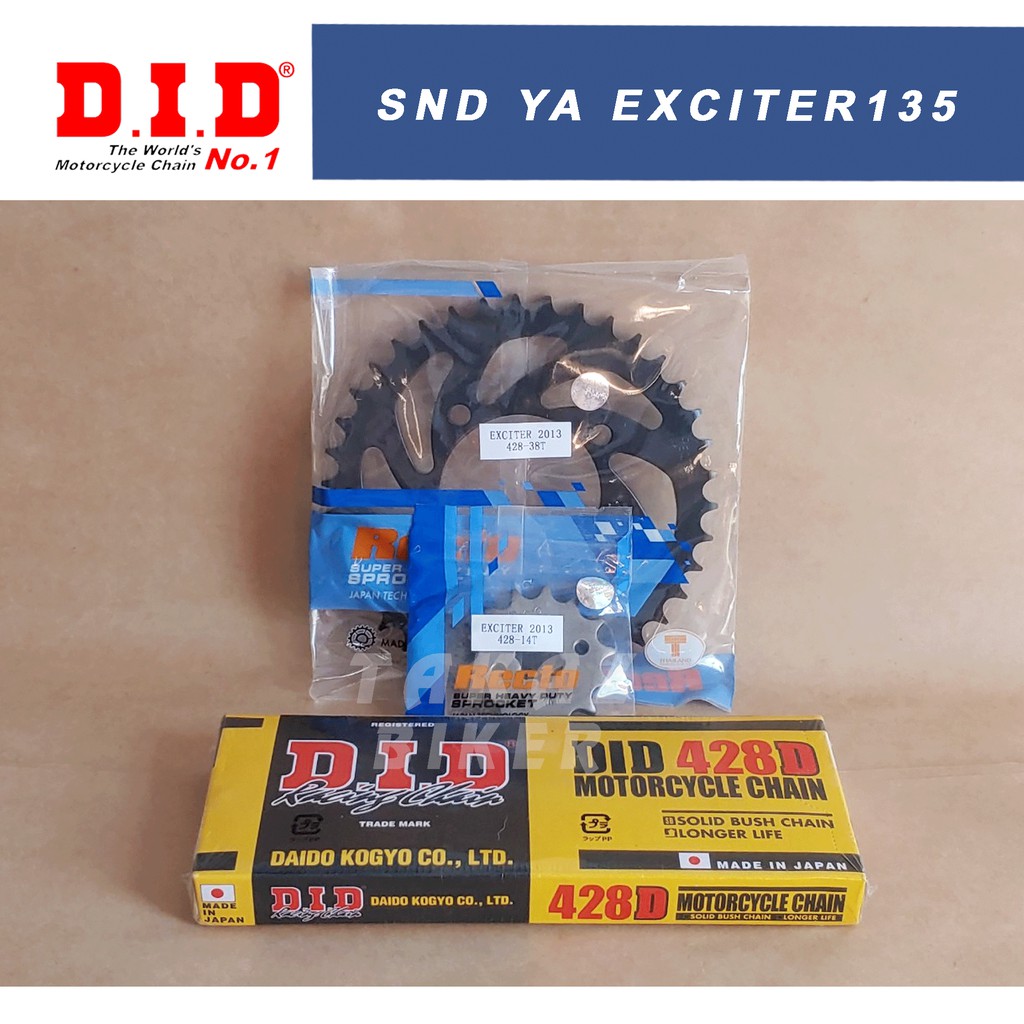 Sên Nhông Đĩa Recto Dùng Cho Xe Exciter 135 đời 2011 428D 130L hàng rời Recto và DID Japan