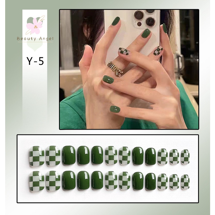 Bộ 24 Móng Tay Giả Dài/Ngắn Thiết Kế Dễ Thương Cho Nữ