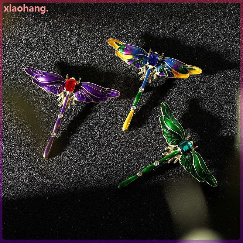 Trâm cài áo hình chuồn chuồn đính đá thời trang dành cho nữ