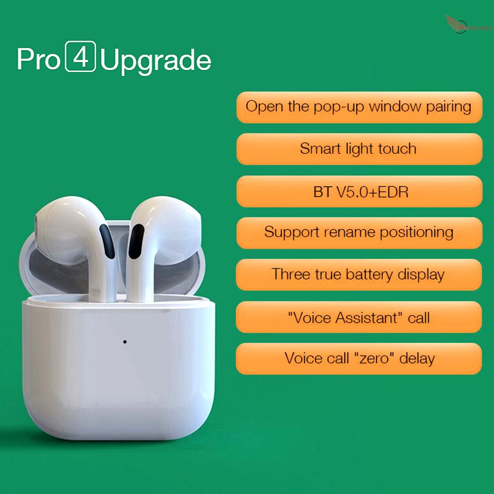 ❤PRO4 True Wireless BT5.0 Earphones LED Display HiFi Noise Reduction Biaural Wireless Sports Headphones HD Call Automatic Pairing With Charging Base Compatible with Andriod iOS Windows