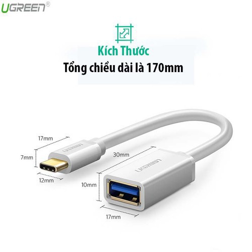 Cáp OTG USB Type C to USB 3.0 Ugreen 30702 - Hàng Chính Hãng