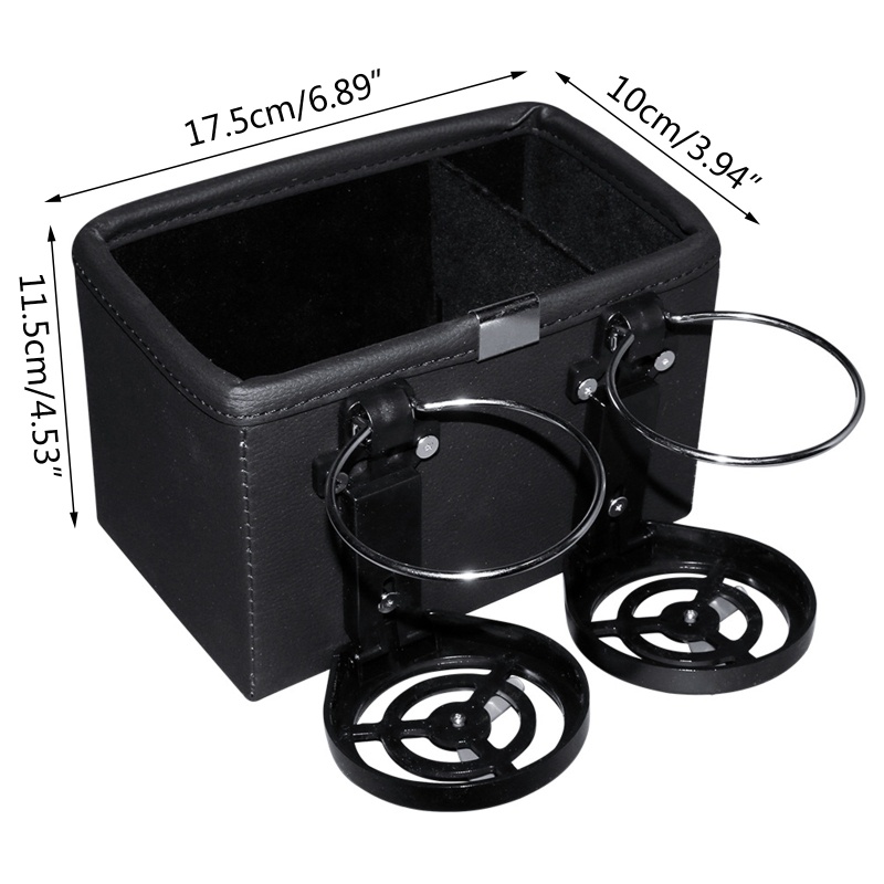 Khay Đựng Cốc Nước Gắn Tay Vịn Xe Hơi Màu Đen / Be Tiện Dụng