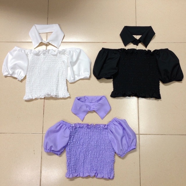 Áo nhún tặng kèm cổ sơ mi rời, hình sàn chụp thật | BigBuy360 - bigbuy360.vn