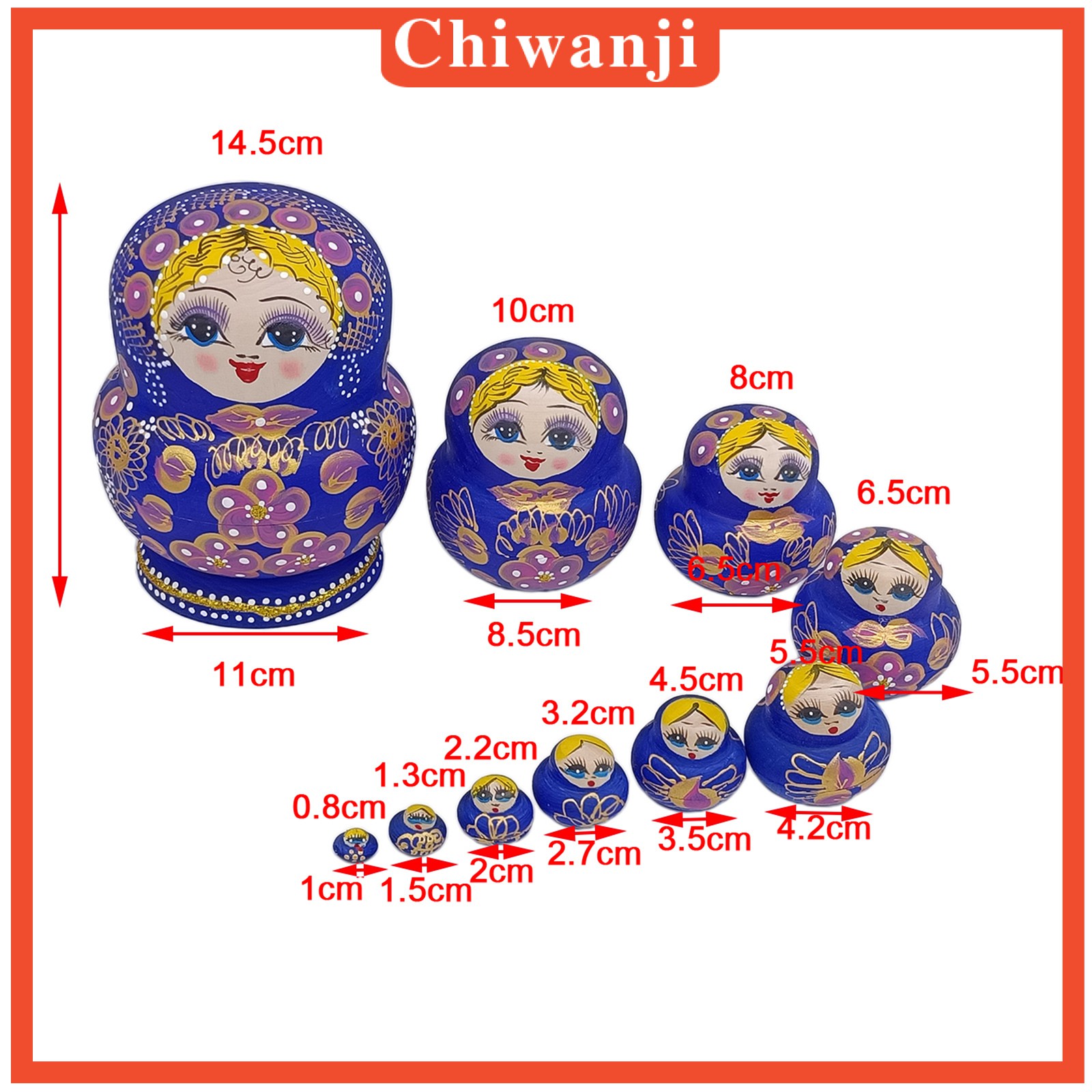 Bộ 10 Búp Bê Nga Matryoshka Bằng Gỗ