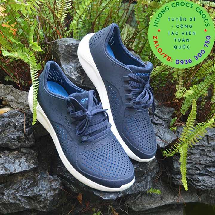 GIÀY NHỰA CROCS LITERIDE PACER XỊN ĐÉT CHO NAM MÀU NAVY FULL BOX