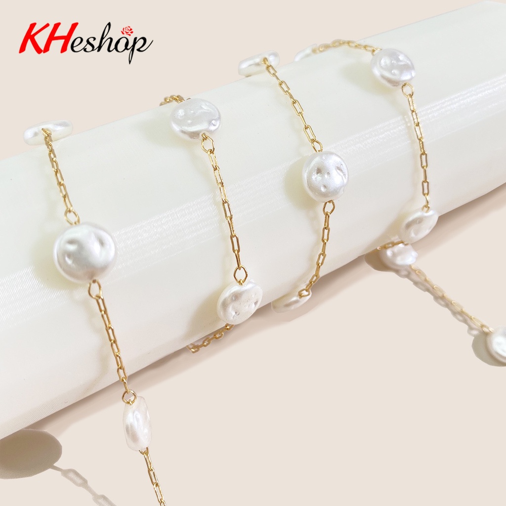 Dây Chuỗi hạt Ngọc 8*3mm đeo kính, khẩu trang siêu tiện lợi, Phong cách Retro cổ đại, mã Y6028