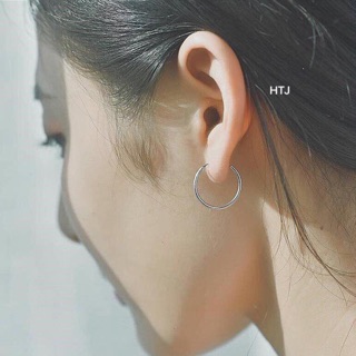 BÔNG TAI BẠC NỮ VÒNG TRÒN TRƠN BẠC TA 925