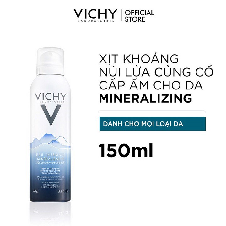 Xịt khoáng Vichy Mineralizing Thermal Water làm dịu da 150ml