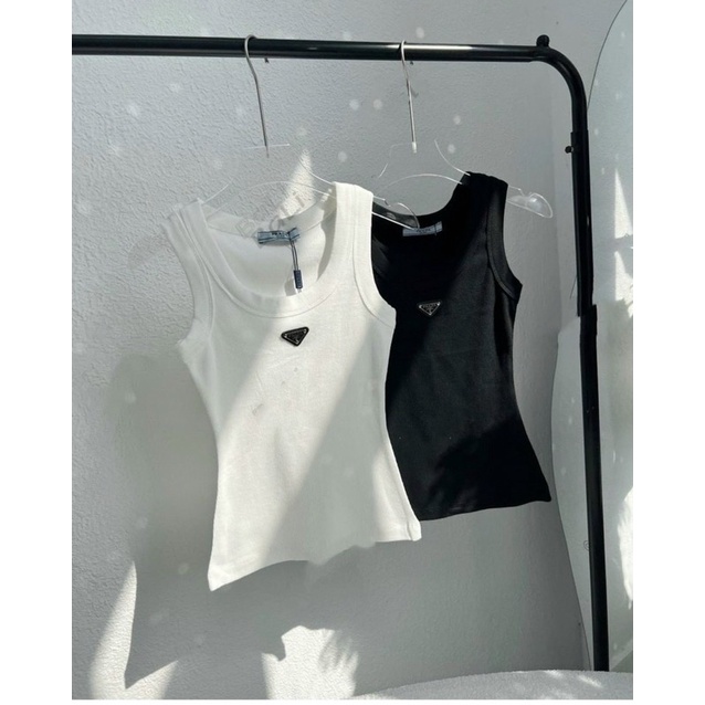 ANU21 - SET 2 ÁO BA LỖ NỮ COTTON LOGO PRADA