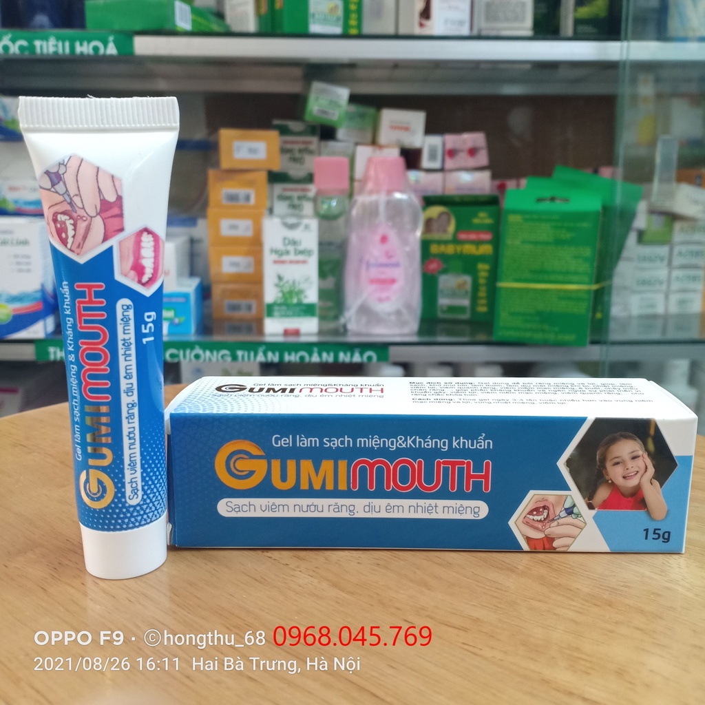 Gel GUMIMOUTH tuýp 15g làm sạch miệng và kháng khuẩn, khử mùi hôi miệng