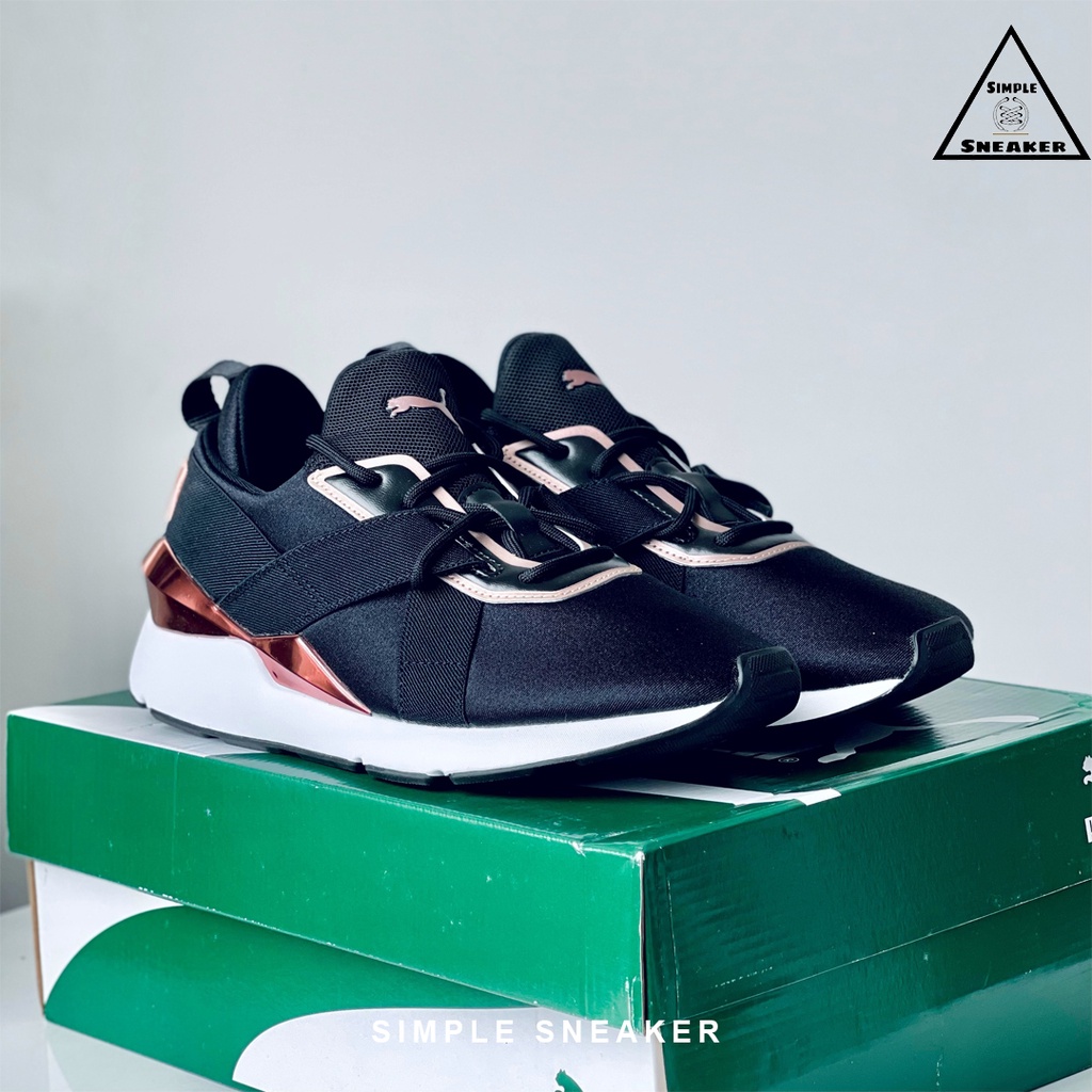 Giày Puma Nữ Chính Hãng FREESHIPPuma Muse X3 Black Rose Gold - Giày Sneaker Thể Thao Nữ Puma - Simple Sneaker