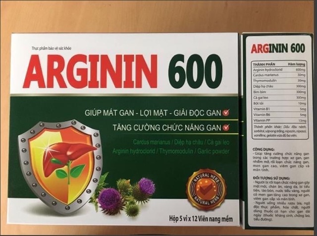 Bổ gan Arginin 600 tăng cường chức năng gan, mát gan giải độc