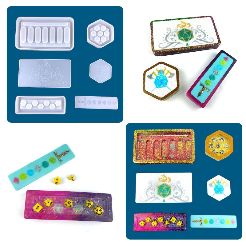 Khuôn Silicone Làm Hộp Đựng Trang Sức Hình Chữ Nhật DIY