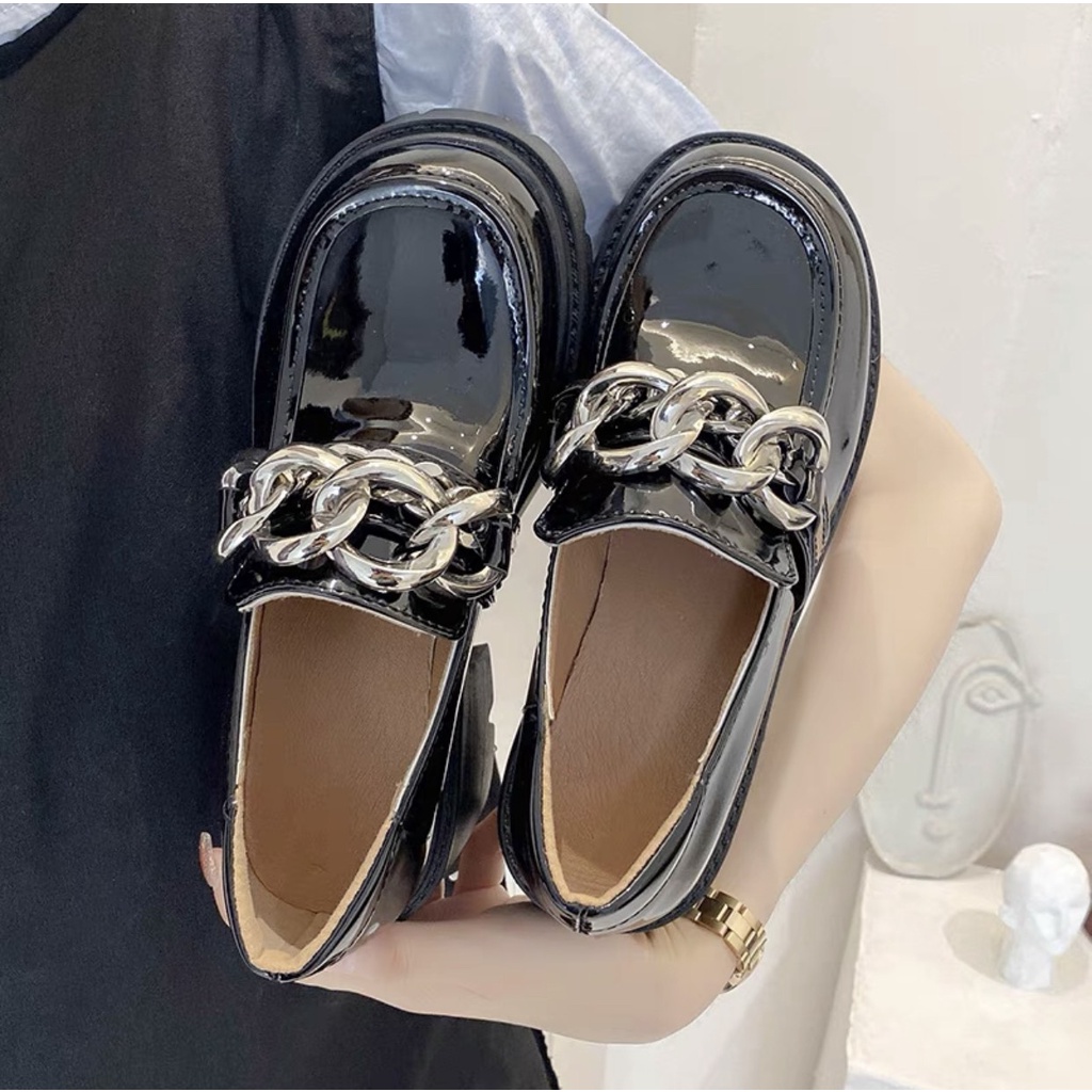 Giày Lolita đế cao phối xích bản to cá tính Ulzzang