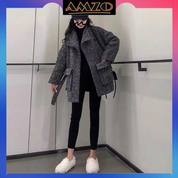 Áo Khoác Dạ Nữ 2 Lớp Cột Eo Phong Cách Hàn Quốc Trẻ Trung Thon Gọn Hàng Quảng Châu Cao Cấp. | BigBuy360 - bigbuy360.vn