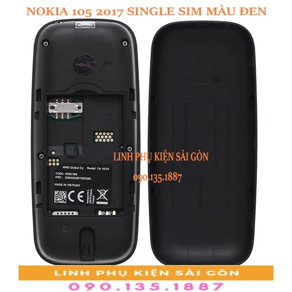 ĐIỆN THOẠI NOKIA 105 2017 SINGLE SIM MÀU ĐEN
