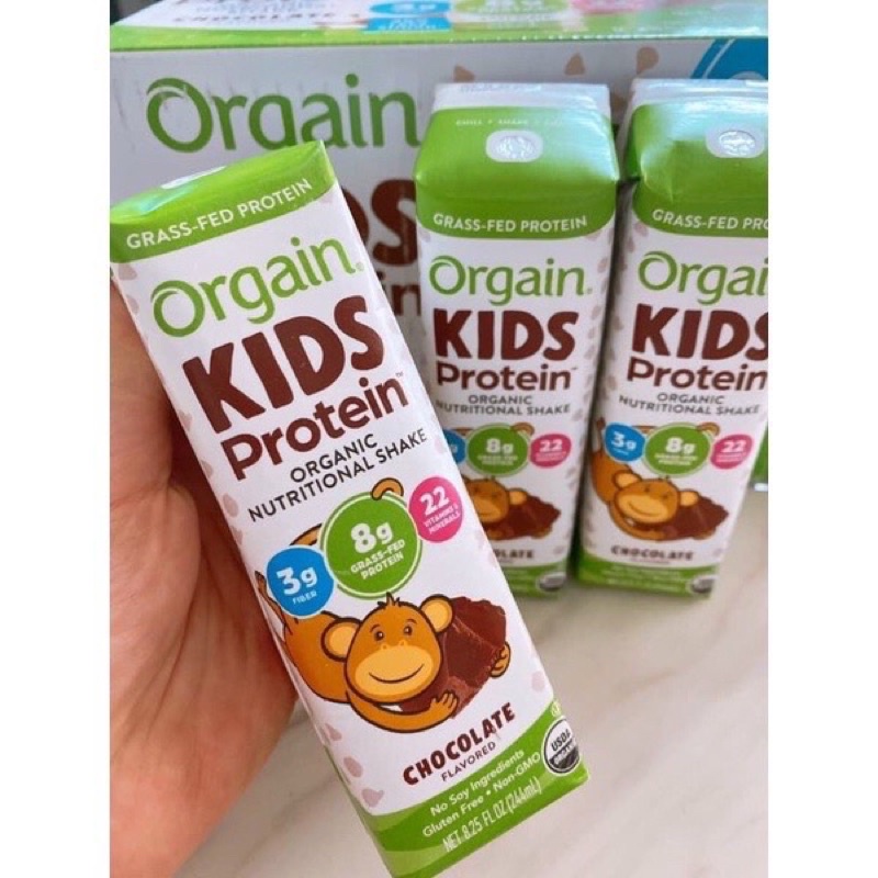 Sữa Organic Kid Protein vị socola , vanithùng 24 hộp của Mỹ