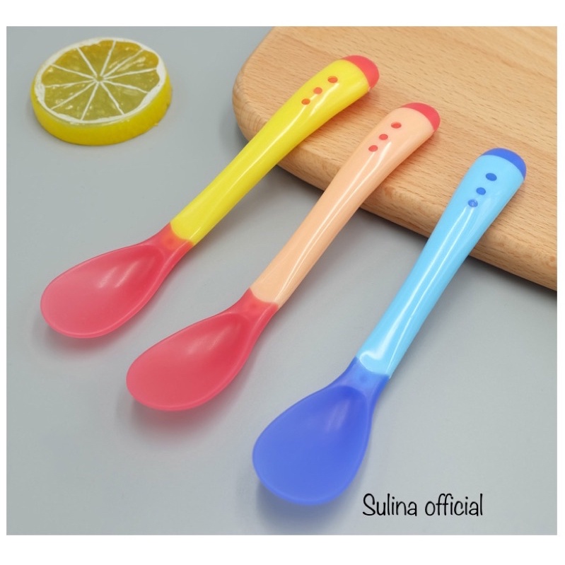 Thìa ăn dặm silicon mềm dẻo bảo vệ nướu cho bé Sulina official TH01