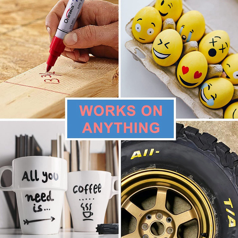 Bút Đánh Dấu 5 Màu Vĩnh Viễn Đầu Trung Bình Khô Nhanh Chống Nước