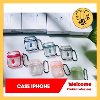 Vỏ bảo vệ AIRPOD 2 trong suốt viền màu - Phụ kiện Hoàng Long