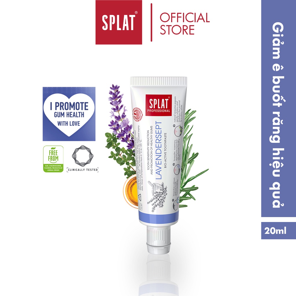 Kem Đánh Răng SPLAT Lavendersept Professional series Nhẹ Nhàng Làm Trắng Và Giảm Ê Buốt Răng Hiệu Quả Dung Tích 20ml