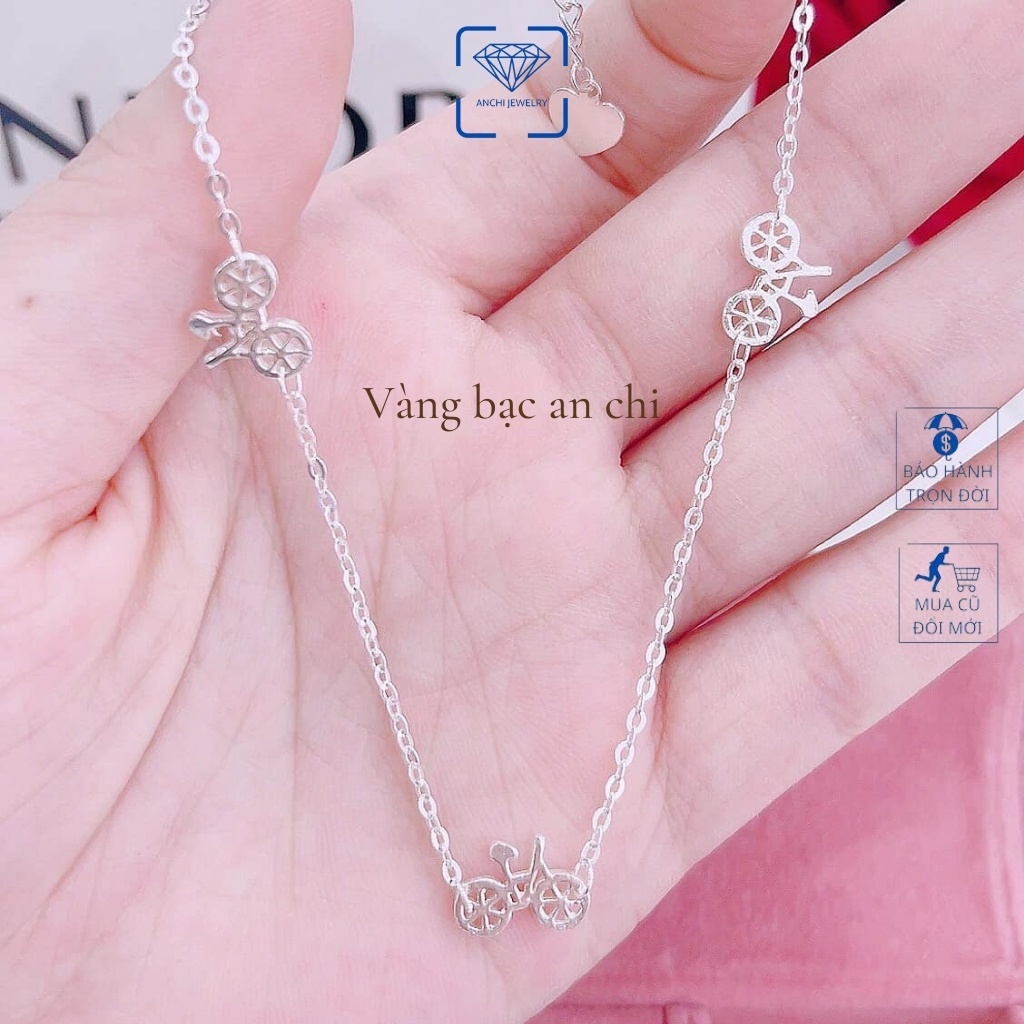Lắc chân mặt cười / cánh bướm / bông tuyết / bông sen / xe đạp, chuẩn bạc ta - Anchi jewelry