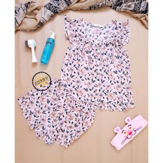 Bộ ngủ lanh cánh tiên hồng lá