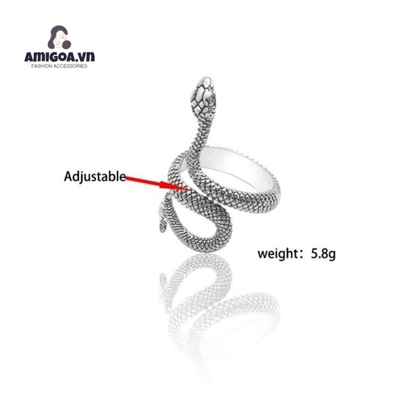 【amigoa.Ad】 Nhẫn Hình Rắn Sơn Mài Cổ Điển