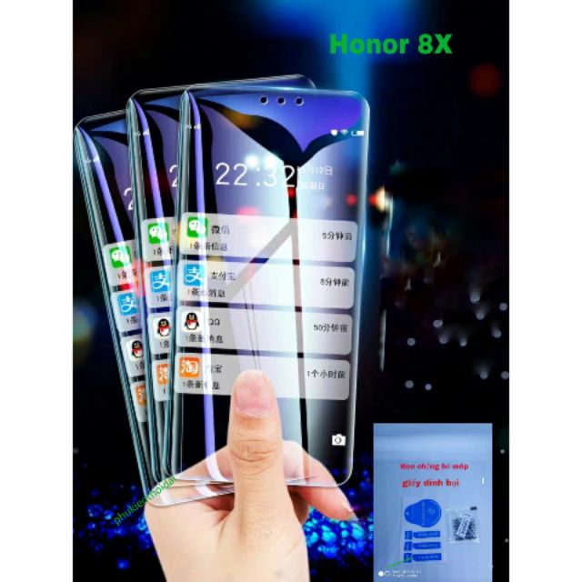 Cường lực Honor 8X trong suốt loại tốt 9H /2.5D ( tặng keo mép )