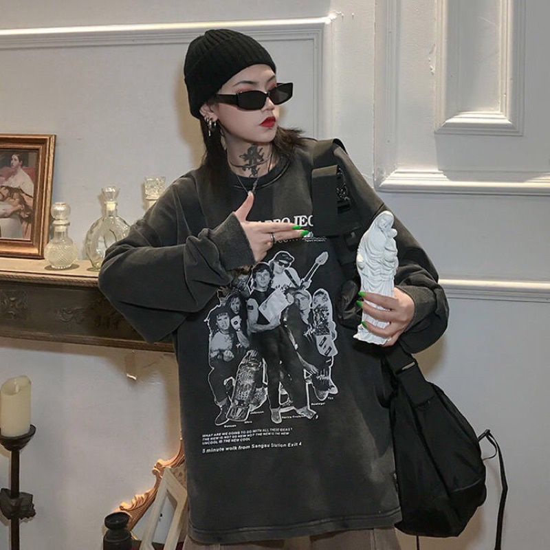 Áo Sweater Loang Nam Nữ Unisex Form Rộng Tay Dài Mặc Nhà Đi Chơi Thời Trang Ulzzang Hàn Quốc