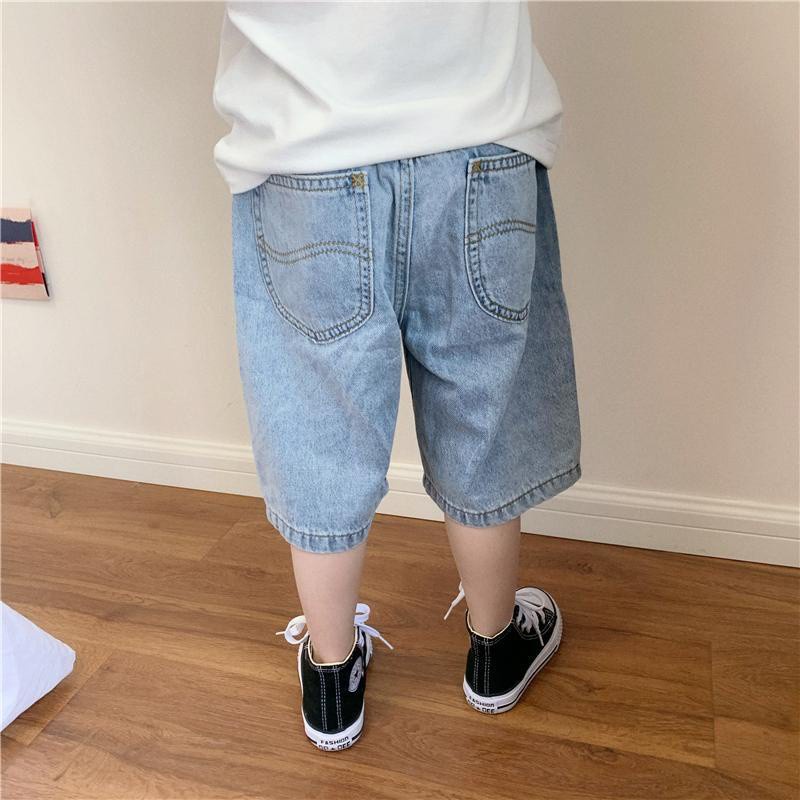 Quần short jean dáng rộng thiết kế thời trang mùa hè theo phong cách hàn quốc dành cho bé trai