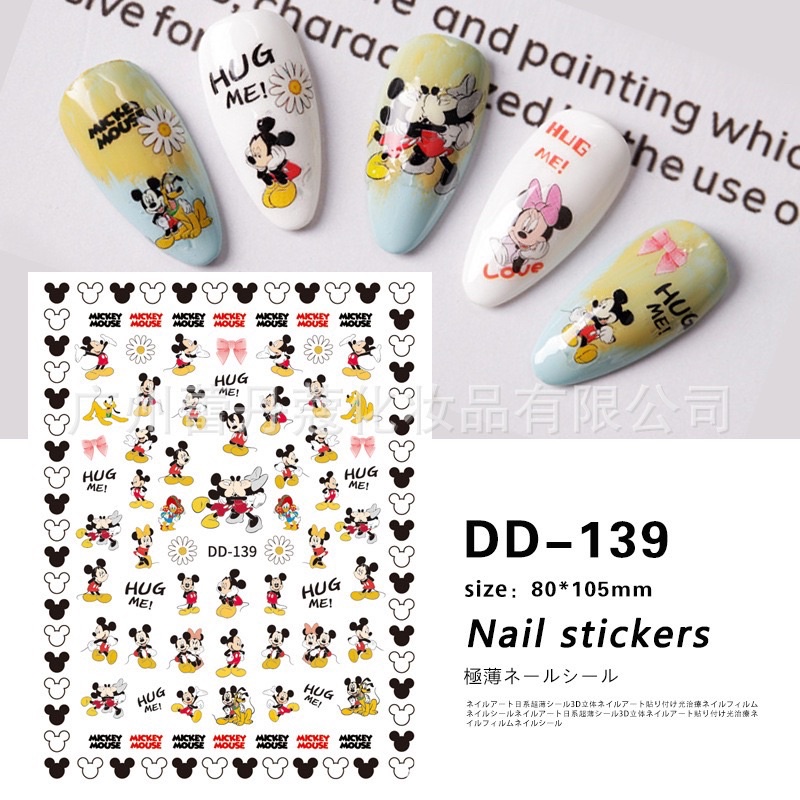 Sticker hoạt hình chuột mickey dán móng đủ kiểu