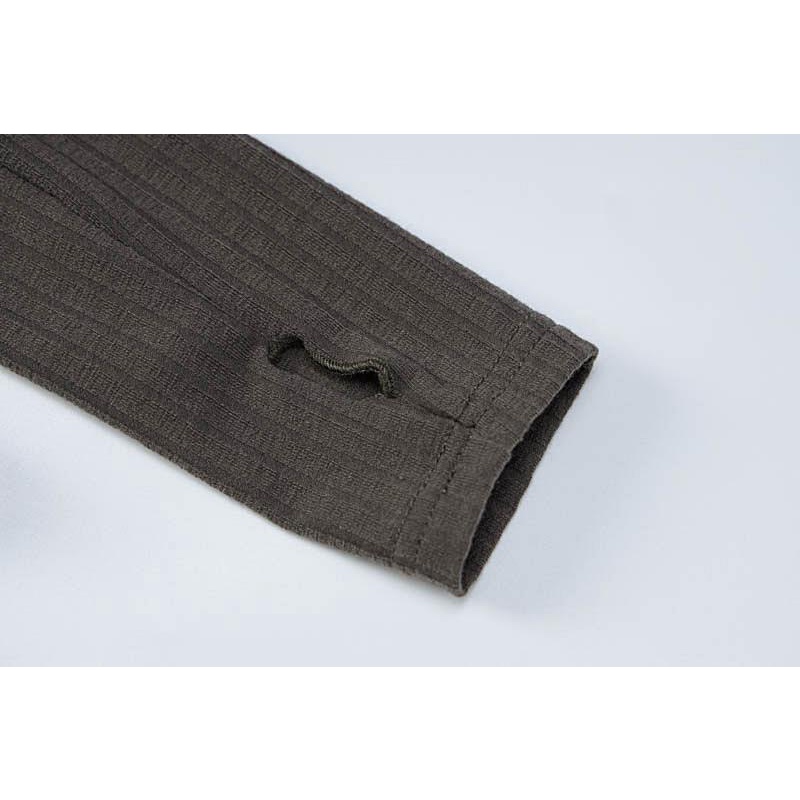 Áo Sơ Mi Tay Dài Màu Trơn Phối Dây Rút Thời Trang Cho Nữ