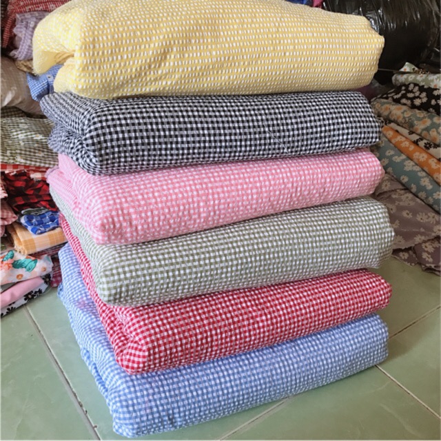 vải caro xốp nhỏ hàn quốc