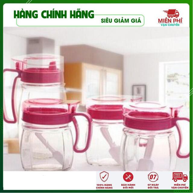 Lọ Đựng Gia Vị Thủy Tinh 5 MónFREESHIP Giảm 10K Khi Nhập Mã [Hũ Đựng Gia Vị] Dụng Cụ Nhà Bếp