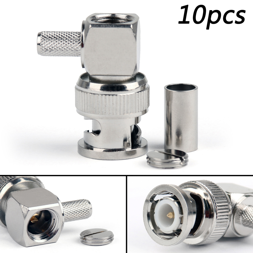 Set 10 Đầu Nối Dây Cáp Rf Góc Phải Rg58 Lmr195 Rg142 Chuyên Dụng