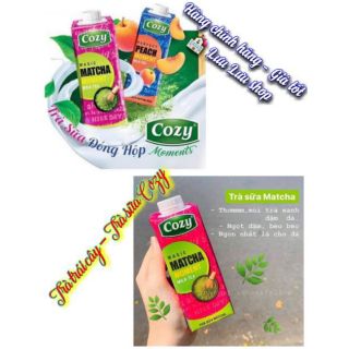 Rau má đậu xanh/Trà sữa đào Cozy/matcha - Trà trái cây hộp 225ml