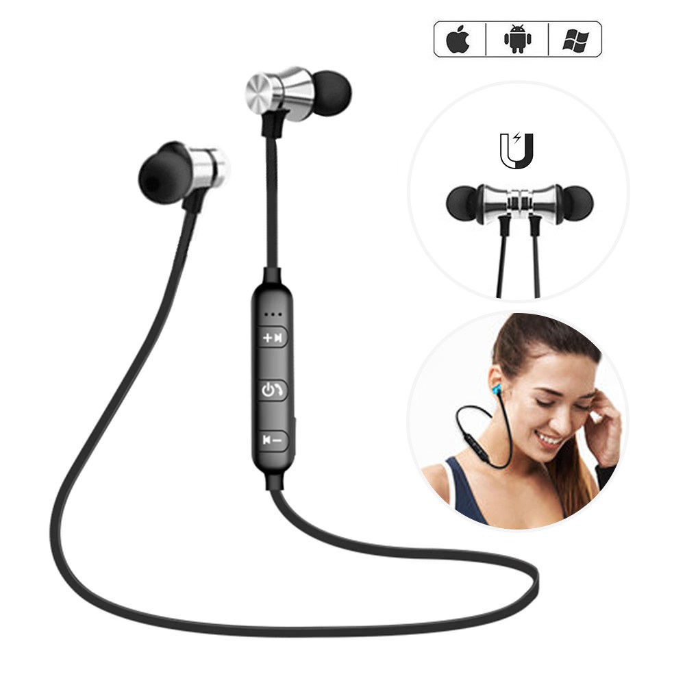 Tai Nghe Bluetooth Đeo Cổ XT11 Kiểu Dáng Thể Thao, Thiết Kế Chống Ồn Kèm Microphone Tiện Lợi