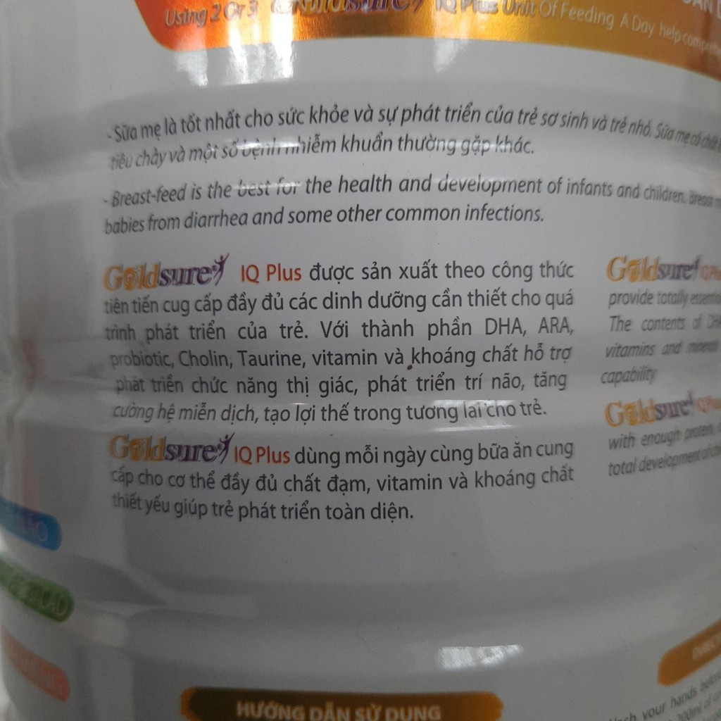 Sữa phát triển chiều cao trí não Goldsure IQ Plus 900g cho trẻ từ 1-10 tuổi (kiddy1234)