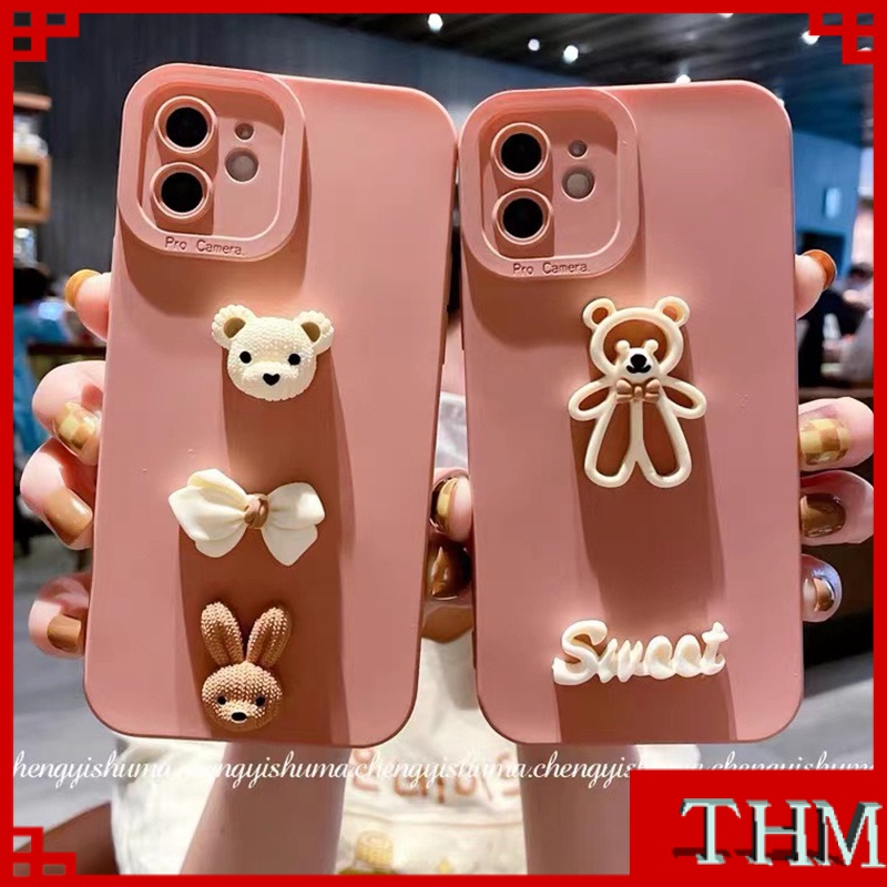 Ốp Điện Thoại Hình Gấu 3D Cho Iphone 6/6plus/6s/6splus/7/7plus/8/8plus/x/xs/xr/xsmax/11/12/13/pro/max/plus/promax-035
