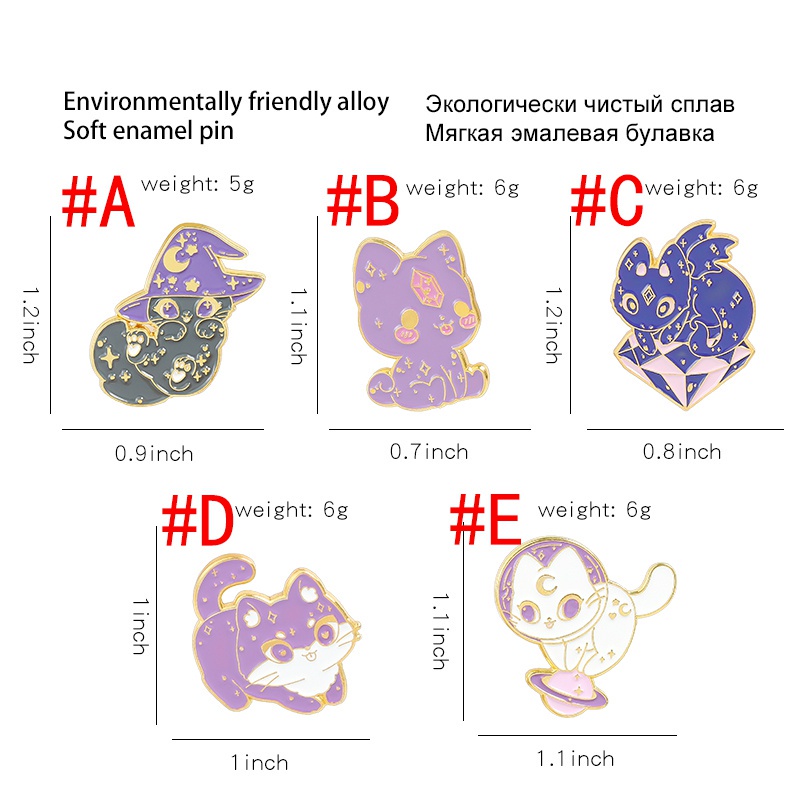 Ghim Cài Áo Tráng Men Hình Chú Mèo Dễ Thương